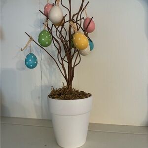 Easter Egg Tree Decoration in White Pot
